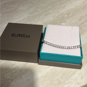NWT Eny Sterling Silver & 0.46 TCW Diamond Tennis Bracelet